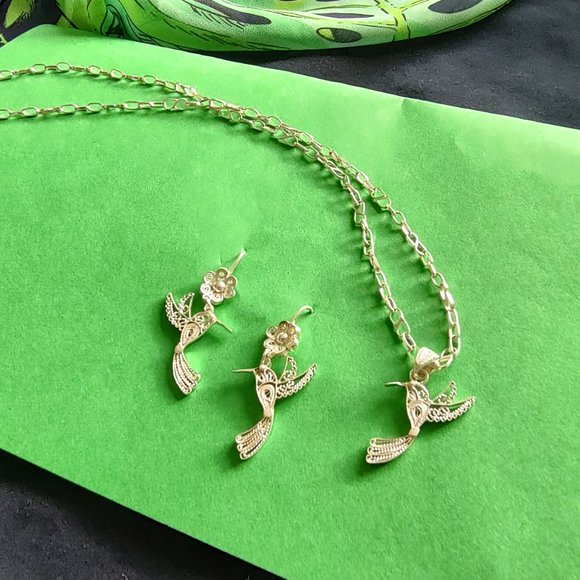 Filigree Necklace and Earrings, filigree 100% handmade silver 925. Filigrana. - Picture 2 of 9